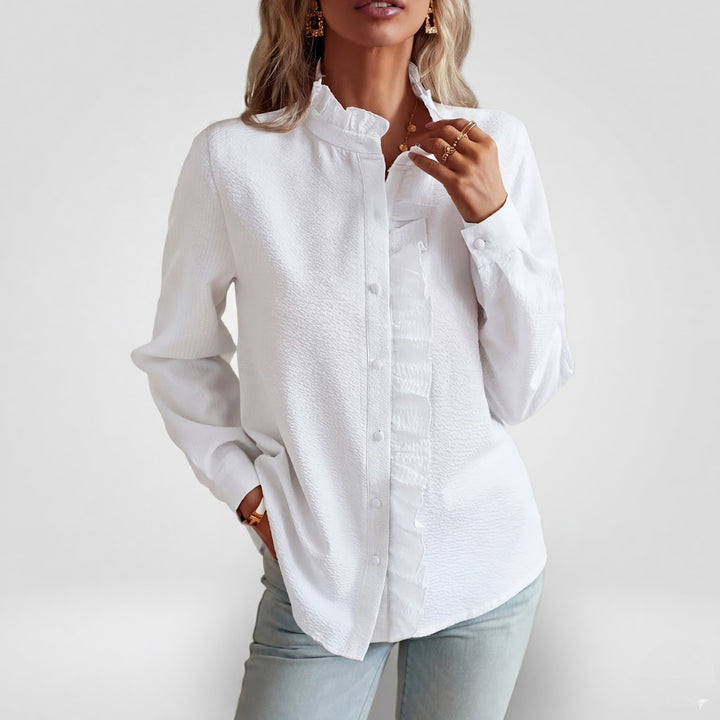 Women’s Sleeveless Summer Blouse Lightweight Elegant Ruffle Top