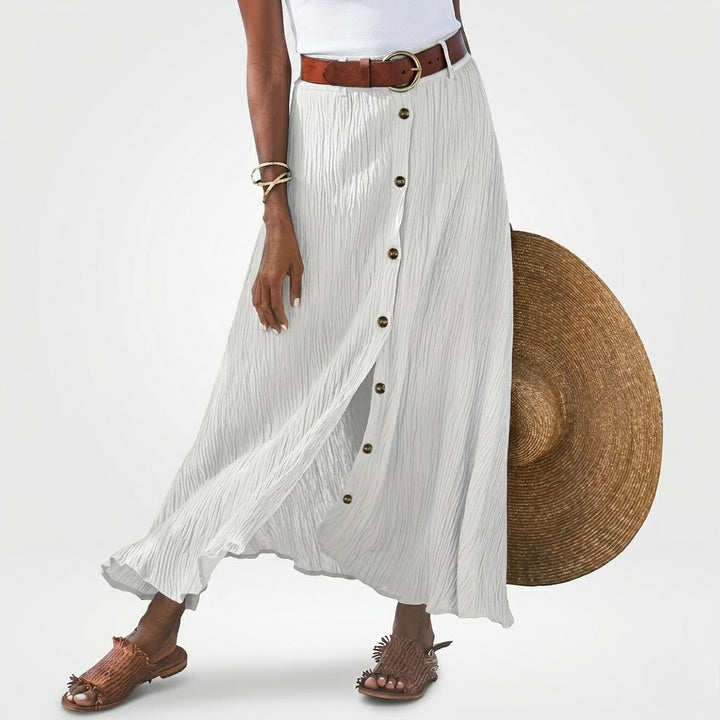 Women’s Elegant Midi Skirt with Front Slit – Tailored Fit