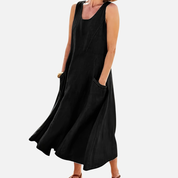 Women’s Sleeveless Midi Dress – Relaxed Seasonal Flow