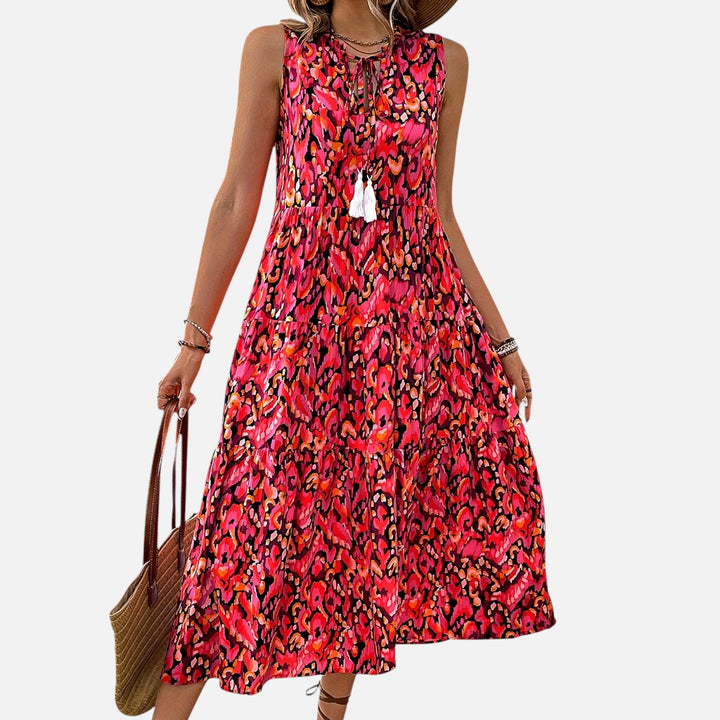 Women’s Sleeveless Maxi Dress – Bohemian Summer Flow