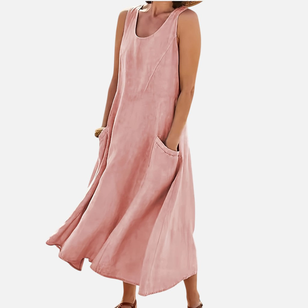 Women’s Sleeveless Midi Dress – Relaxed Seasonal Flow