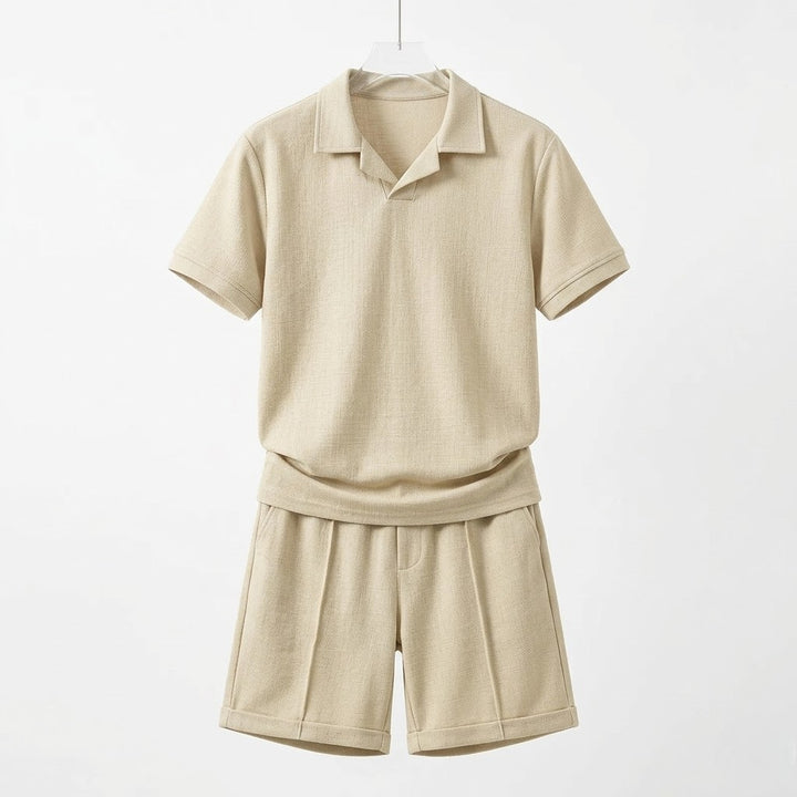 Men’s Refined Polo Shirt and Shorts Ensemble