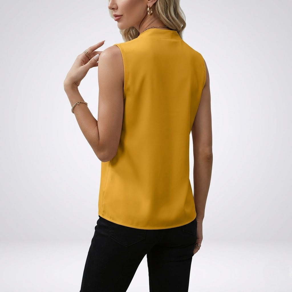 Women’s V-Neck Sleeveless Blouse Dressy Lightweight Work Top