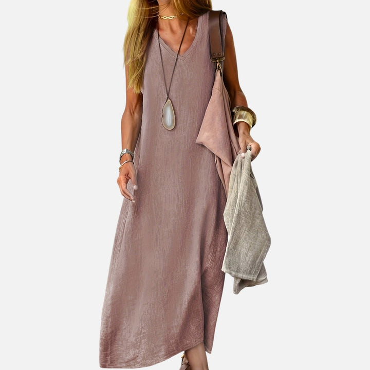 Women’s Sleeveless Maxi Dress – Lightweight A-Line Flow