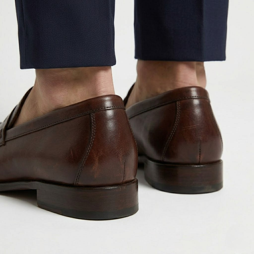 Men’s Leather Dress Loafers Comfortable Slip-On Formal Shoes