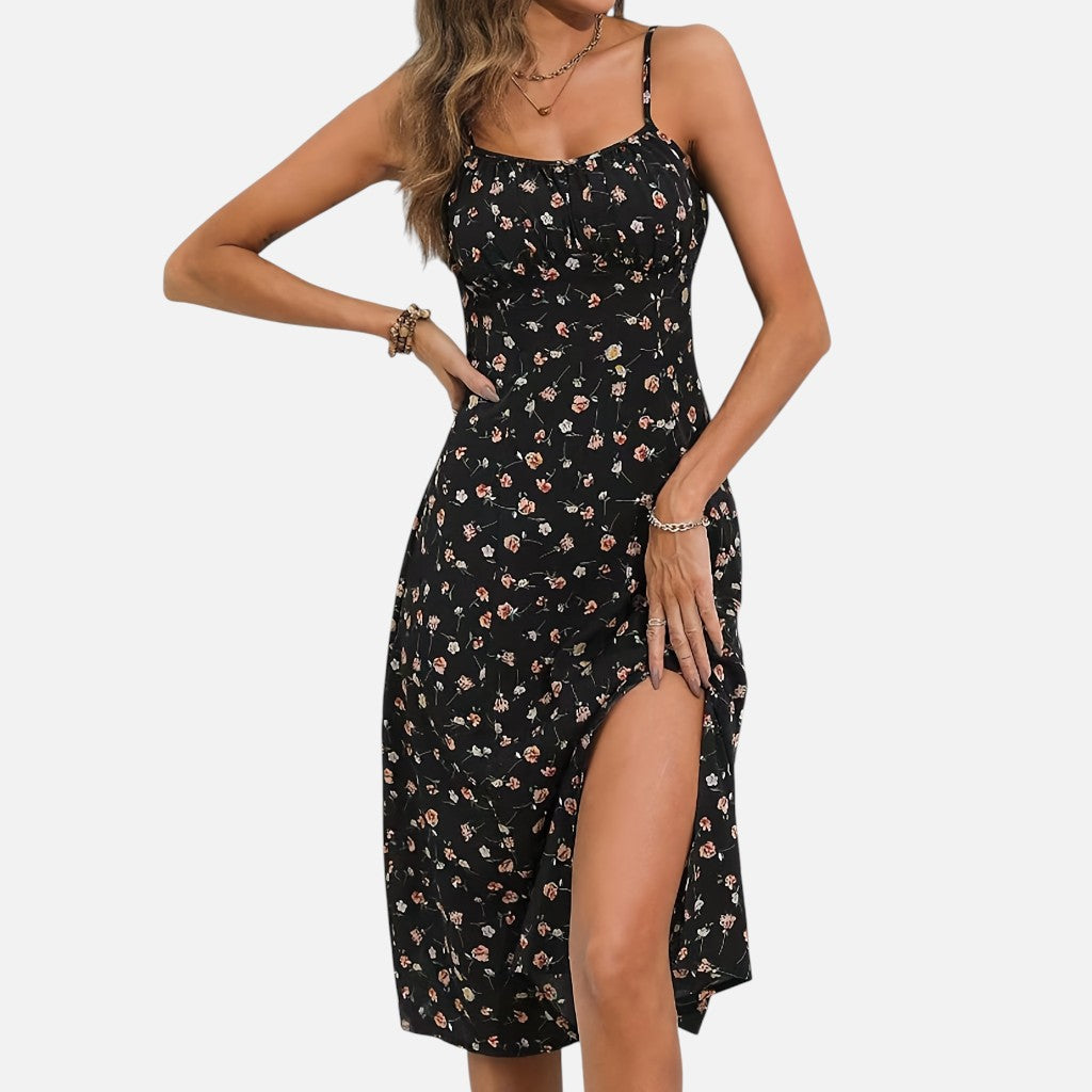 Women’s Floral Split Maxi Dress – Summer Elegance