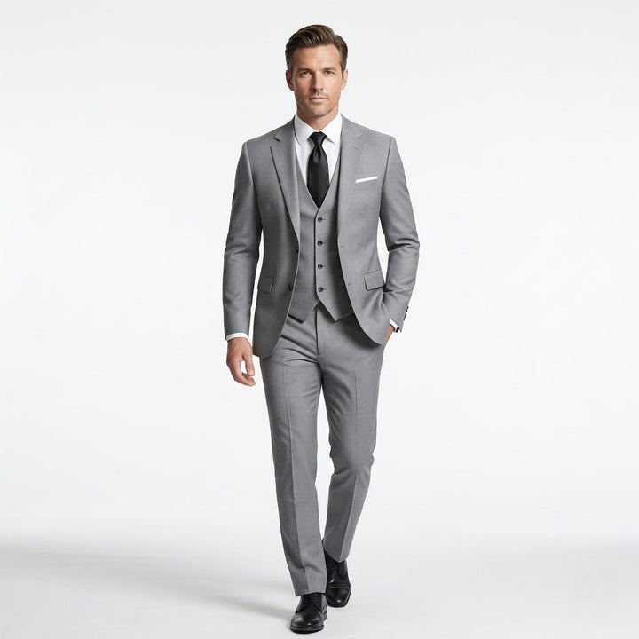 Men’s Tailored Three-Piece Suit – Formal Elegance