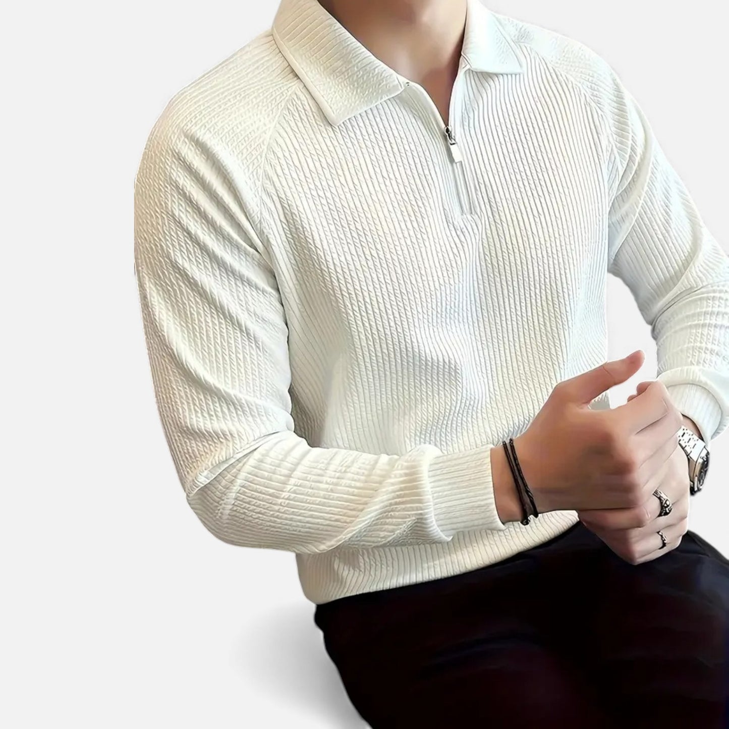 Elorainemode | Men’s Quarter-Zip Jumper – Casual Winter Elegance