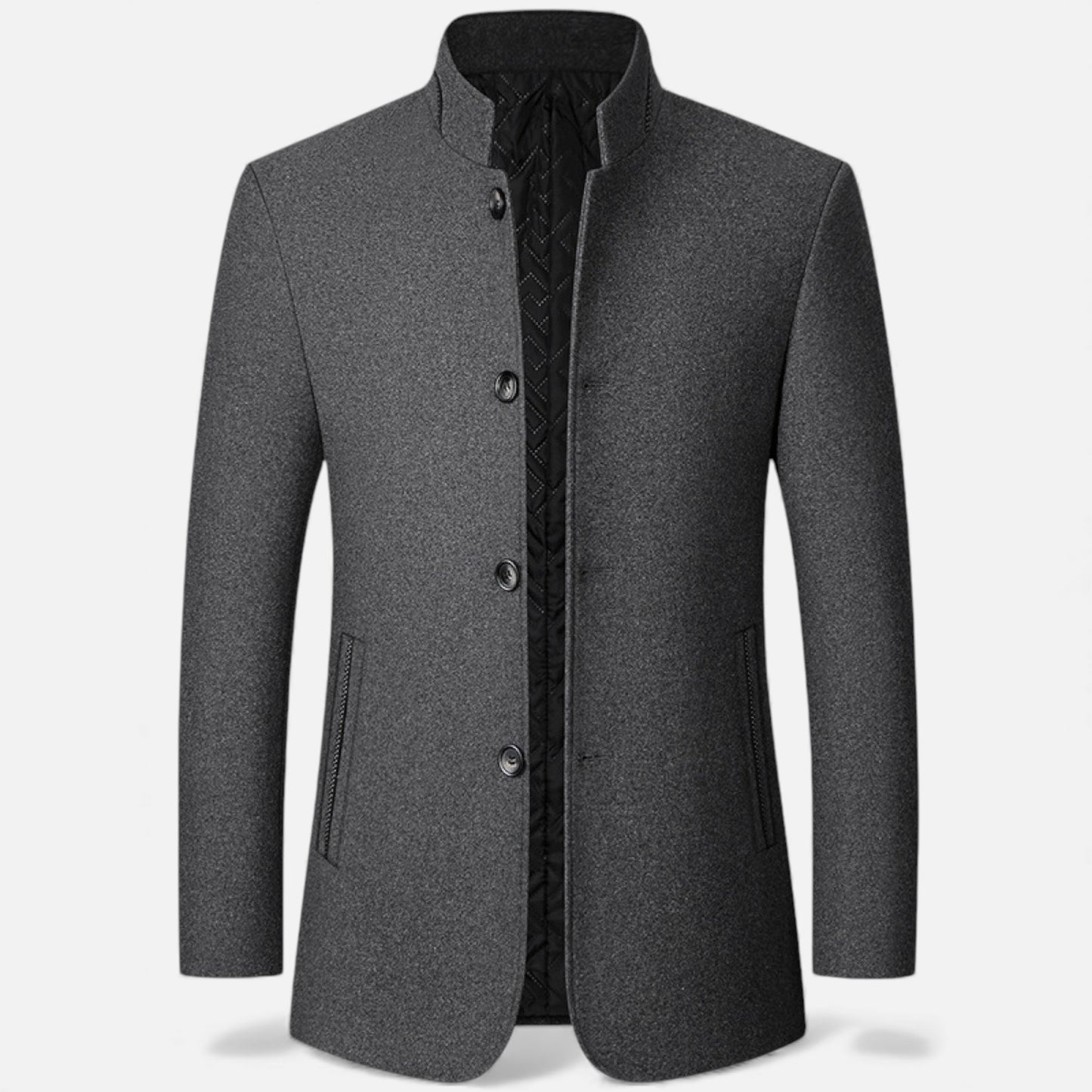 Elorainemode | Men’s Stand-Collar Wool Jacket – Heritage Mandarin Tailoring