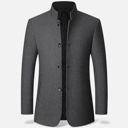 Elorainemode | Men’s Stand-Collar Wool Jacket – Heritage Mandarin Tailoring