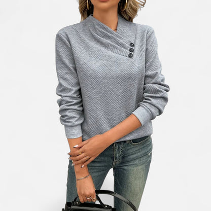 Elorainemode | Women’s Top – Asymmetric Winter Elegance