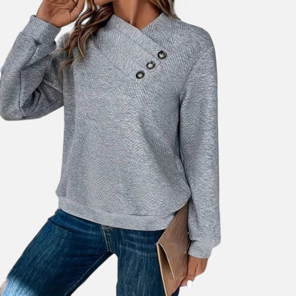 Elorainemode | Women’s Top – Asymmetric Winter Elegance