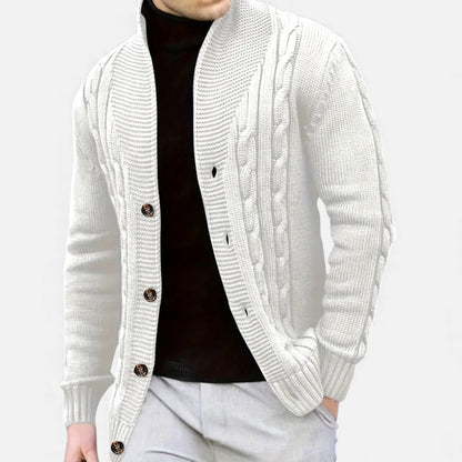 Elorainemode | Men’s Cardigan – Classic Elegance with a Notched Collar