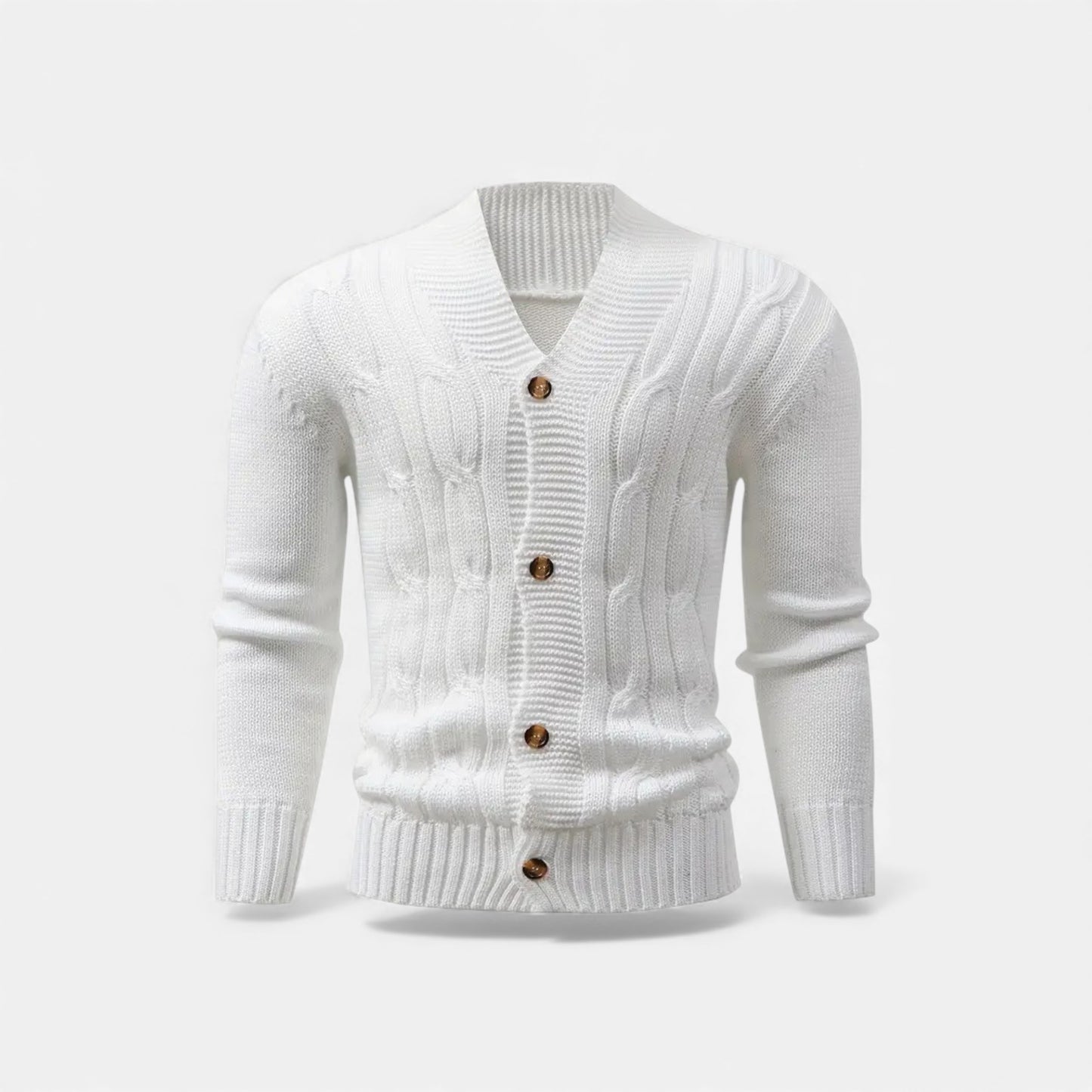Elorainemode | Men’s Cardigan – Classic Elegance with a Notched Collar