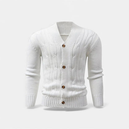Elorainemode | Men’s Cardigan – Classic Elegance with a Notched Collar