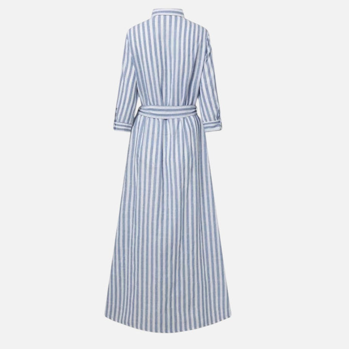 Women’s Striped Midi Dress – Bohemian Elegance