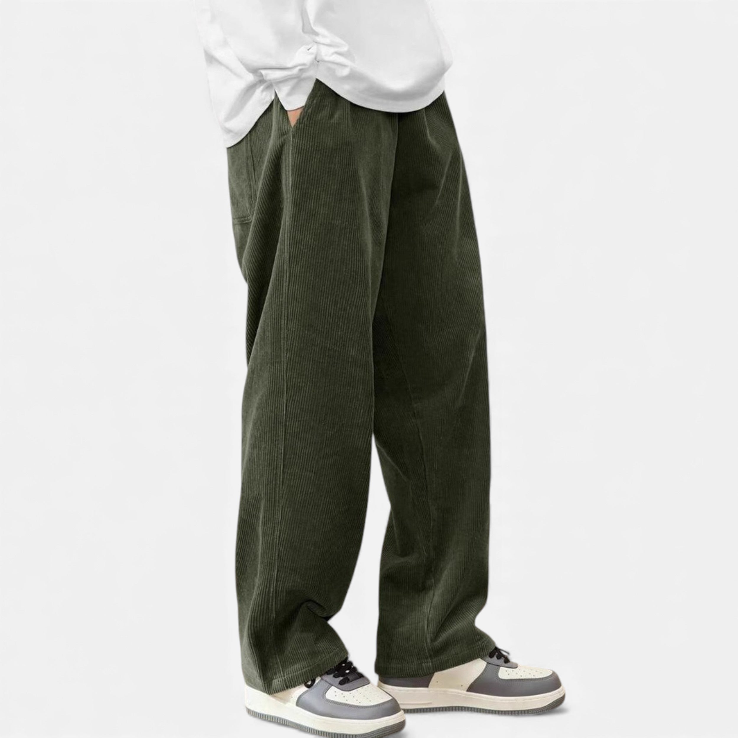 Men’s Draped Wide-Leg Trousers – Quiet Legacy
