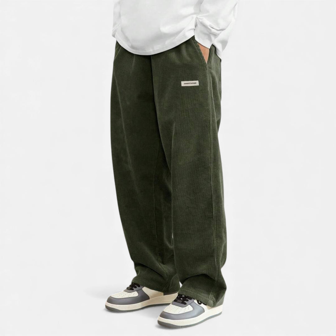 Men’s Draped Wide-Leg Trousers – Quiet Legacy