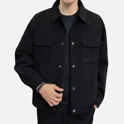 Elorainemode | Men’s Corduroy Overcoat – Ivy League Texture