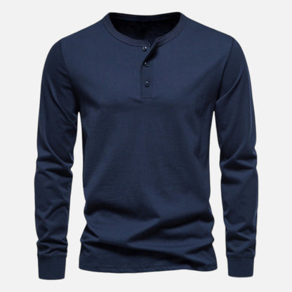 Elorainemode | Men’s Long-Sleeve Knit Tee – Ivy League Simplicity