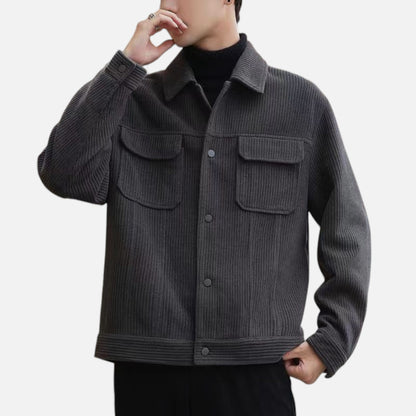 Elorainemode | Men’s Corduroy Overcoat – Ivy League Texture