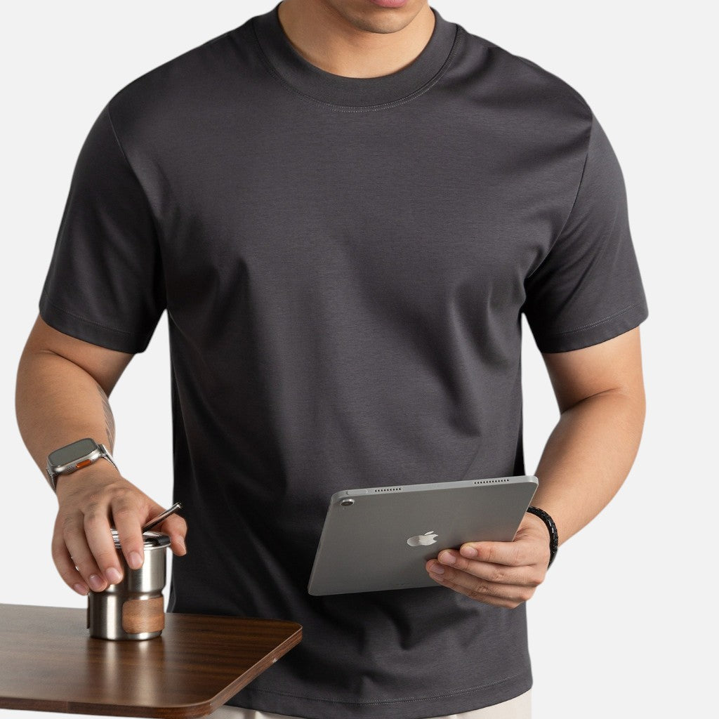 Men’s Cotton T-Shirt – Mercerised Finish Minimalist Fit