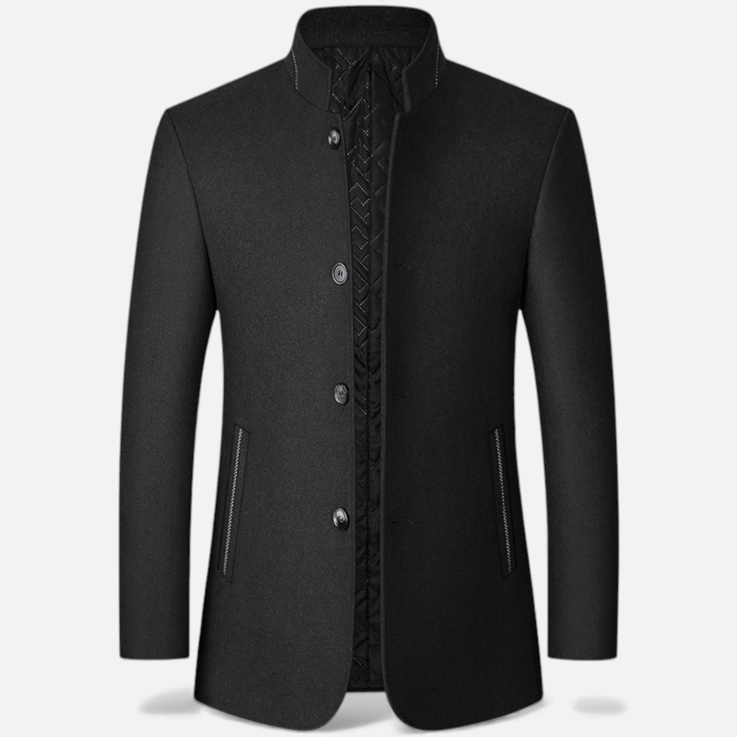 Elorainemode | Men’s Stand-Collar Wool Jacket – Heritage Mandarin Tailoring