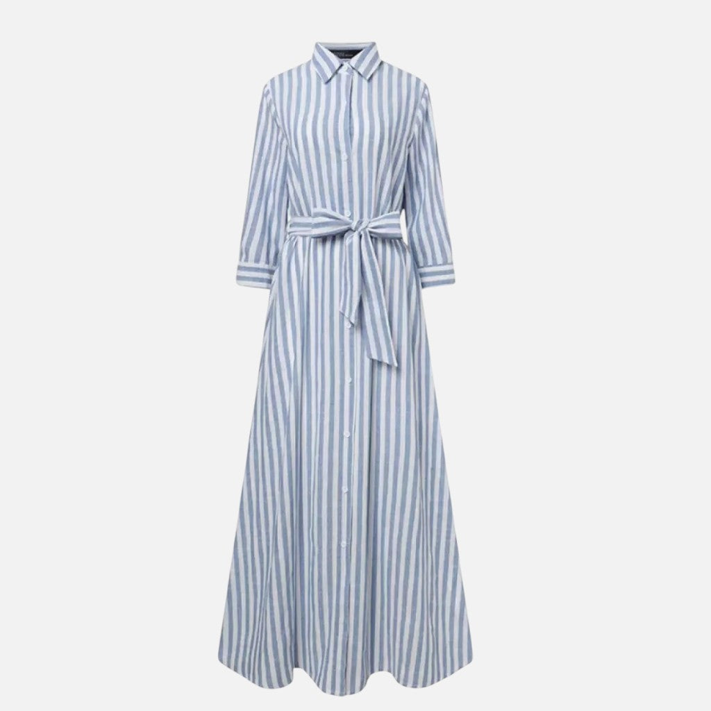 Women’s Striped Midi Dress – Bohemian Elegance