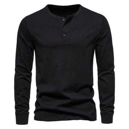 Elorainemode | Men’s Long-Sleeve Knit Tee – Ivy League Simplicity