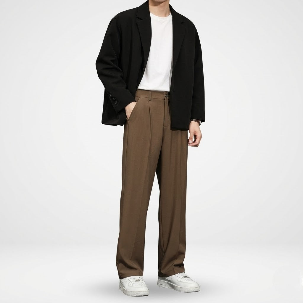 Men’s Relaxed Straight Trousers – Ivy League Leisure