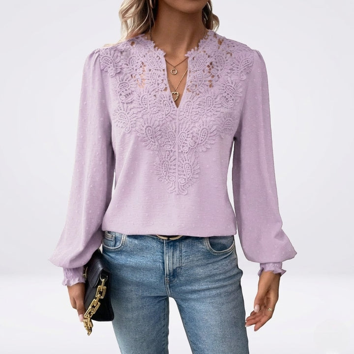 Women’s Soft Cotton Lace Blouse Comfortable Everyday Top