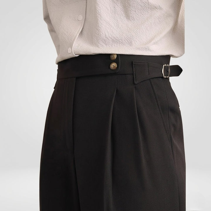 Men’s Classic Straight Trousers Comfortable Formal Work Pants