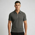 Men’s Slim Fit Zipper Polo Shirt for Casual or Active Wear