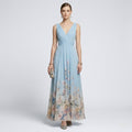 Women’s Elegant Floral Maxi Dress Sleeveless Formal