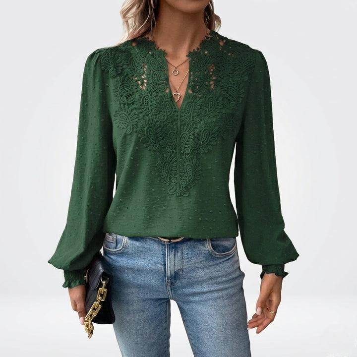 Women’s Soft Cotton Lace Blouse Comfortable Everyday Top