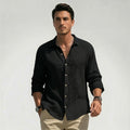 Men’s Lightweight Button-Up Shirt Classic Fit Spring Fall Wear