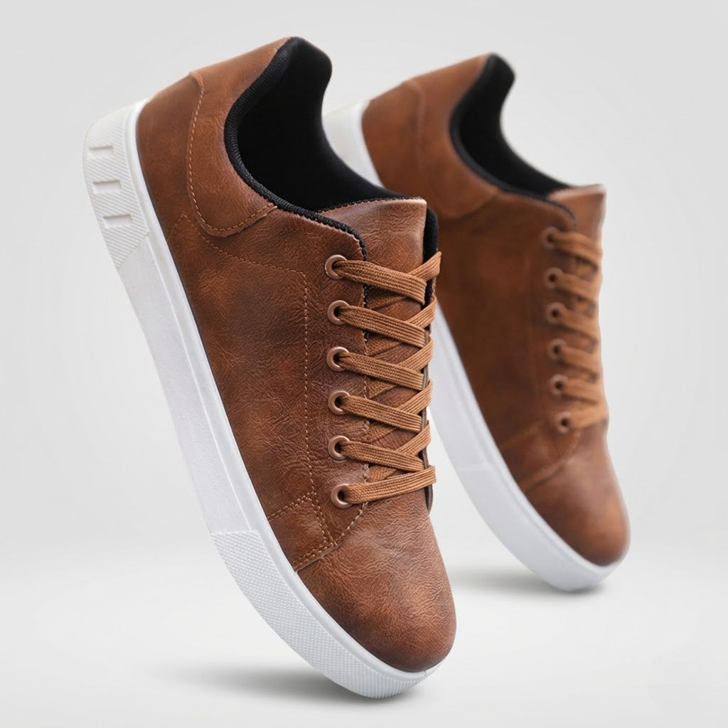 Men’s Casual Leather Sneakers Comfortable Minimalist Style