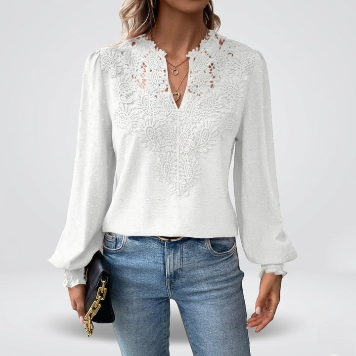 Women’s Soft Cotton Lace Blouse Comfortable Everyday Top