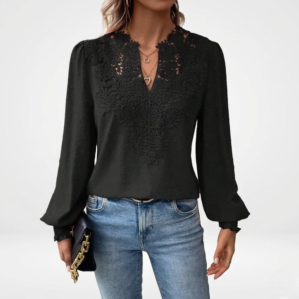 Women’s Soft Cotton Lace Blouse Comfortable Everyday Top