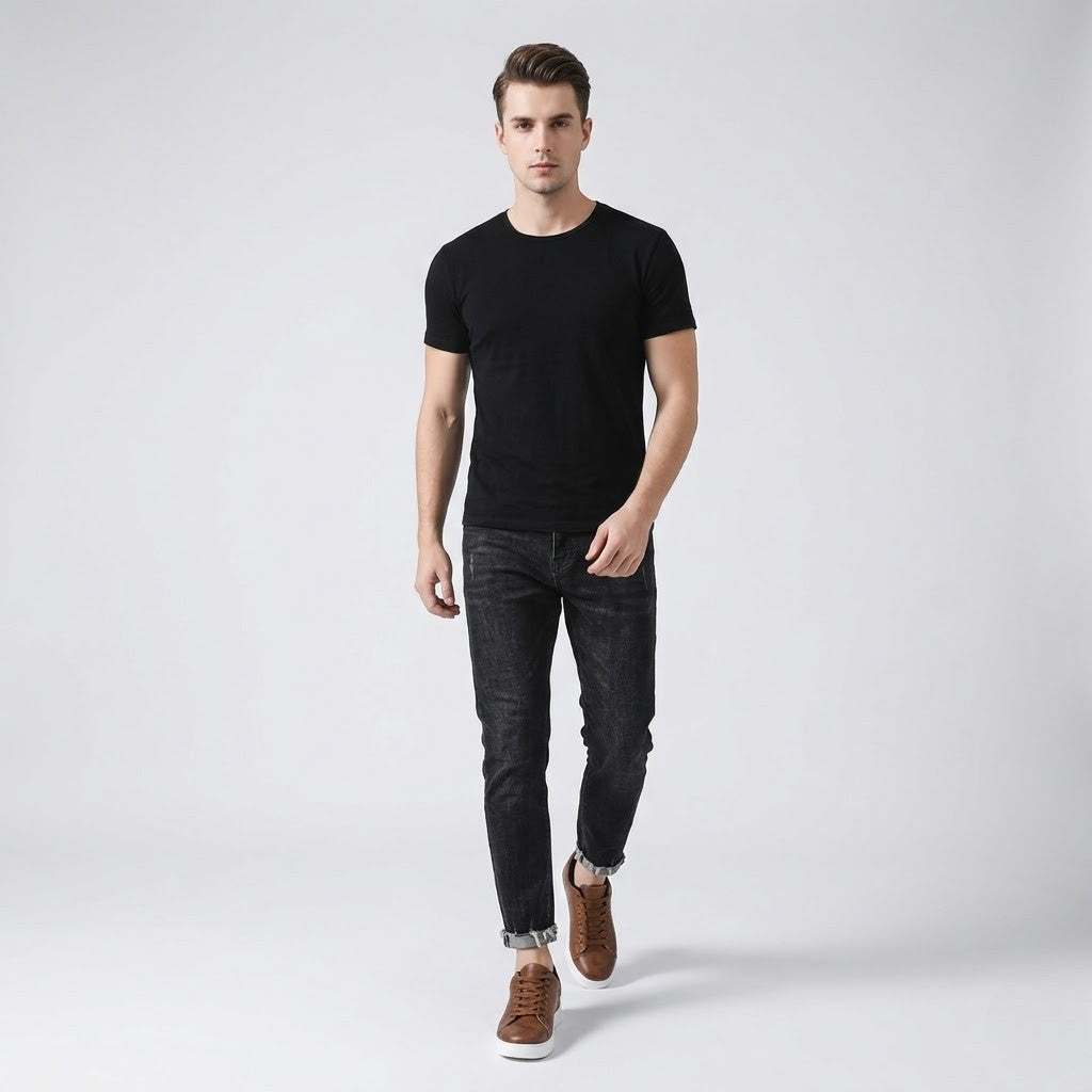 Men’s Casual Leather Sneakers Comfortable Minimalist Style