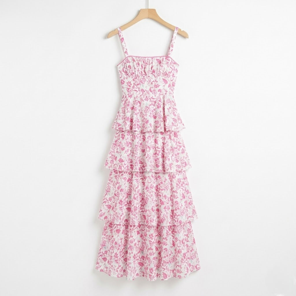 Women’s Printed Layered Slip Maxi Dress