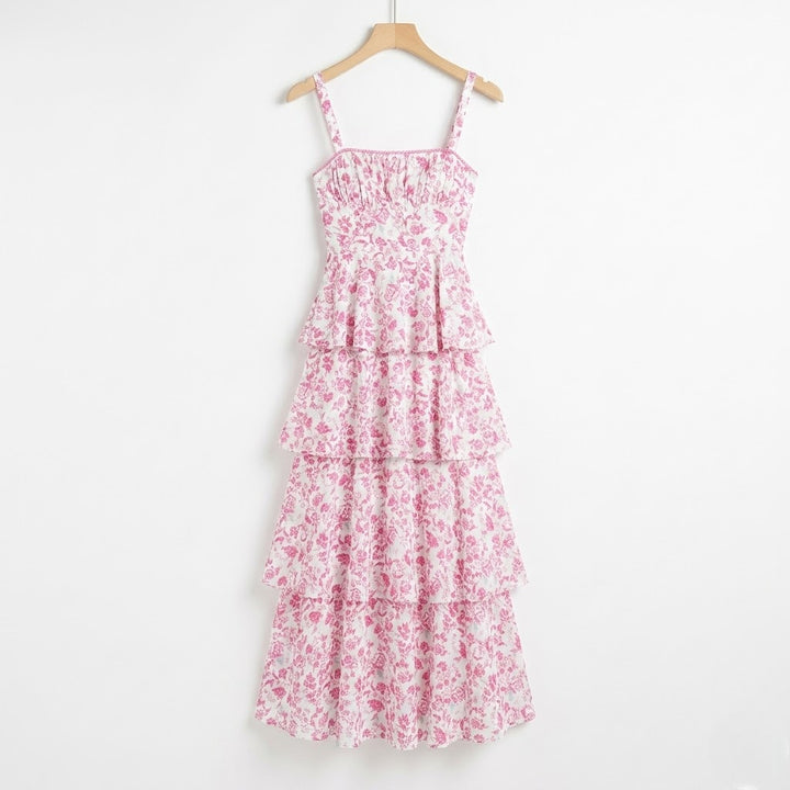 Women’s Printed Layered Slip Maxi Dress