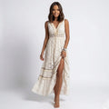 Women’s Crochet Lace Maxi Dress Flowy Fit Lightweight Comfort